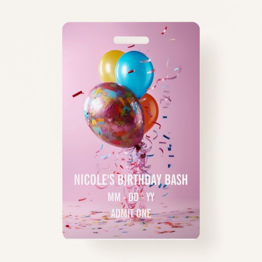 VIPバースデーパーティーパスカスタムフォトイベントバッジ バッジ (裏面)