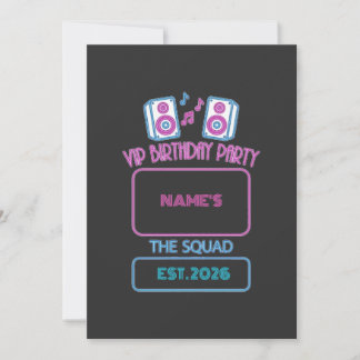 VIPバースデーパーティー ネオン Squad 個人名入りゲストN 招待状