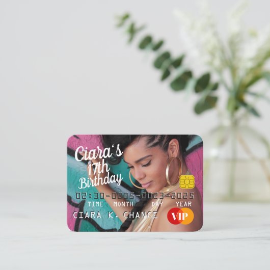 VIPパスクレジットカードフォト誕生日 エンクロージャーカード (スタンド正面)