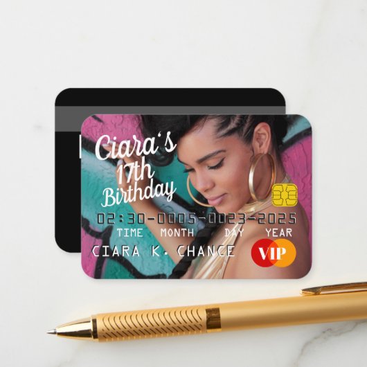 VIPパスクレジットカードフォト誕生日 エンクロージャーカード (正面/裏面インサイチュ)