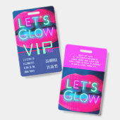 VIPパスグローインダークパーティーユニーク招待状アイディア バッジ (正面＆裏面)