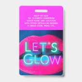 VIPパスグローインダークパーティーユニーク招待状アイディア バッジ (裏面)