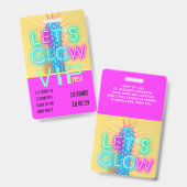 VIPパスグローインダークパーティーユニーク招待状アイディア バッジ (正面&裏面)