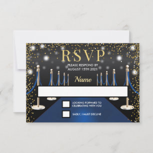 VIPパスハリウッドブルーレッドカーペット誕生日 出欠カード