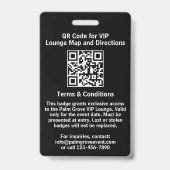 VIPパスバッジ | カスタムPalm Grove QRコードとロゴ バッジ (裏面)