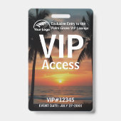 VIPパスバッジ | カスタムPalm Grove QRコードとロゴ バッジ (正面)