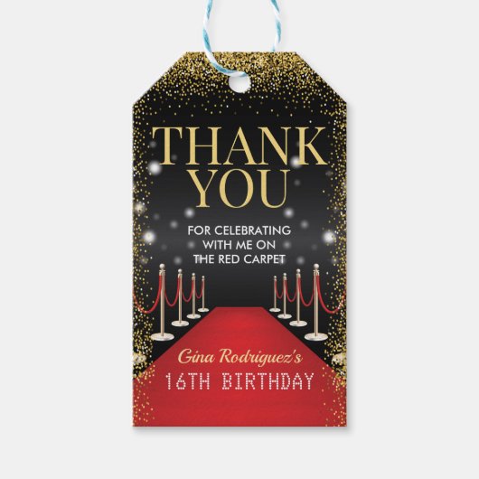 VIPパスバースデーパーティーメッセージカード,ハリウッドパーティー ギフトタグ (正面)