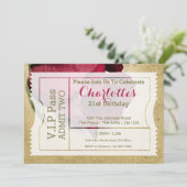 VIPパスパーティー入場チケット 赤いバラ 招待状 (スタンド正面)