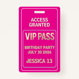 VIPパス10代の誕生日 バッジ