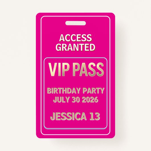 VIPパス10代の誕生日 バッジ (正面)