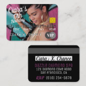 VIPパス|クレジットカード写真誕生日招待状 割引カード (正面/裏面)