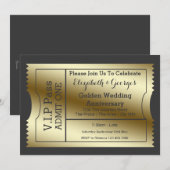 VIPパス ゴールドウェディング アニバーサリー チケット 招待状 (正面/裏面)