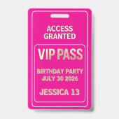 VIPパス テーンバースデー バッジ (裏面)