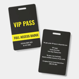 VIPパス フルアクセス ミュージックフェスティバル イエローID バッジ