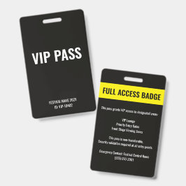 VIPパス ブラック ミュージックフェスティバル フルアクセス バッジ