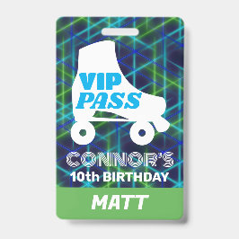 VIPパーティパス少年ローラースケート誕生日ストラップ バッジ