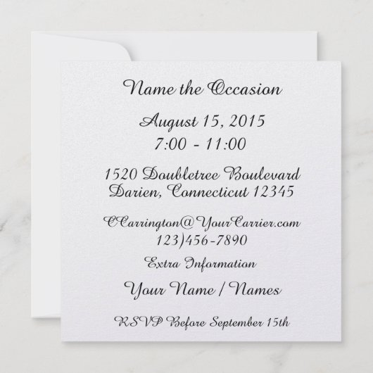 VIPパーティー - 特別イベント招待 - SRF 招待状 (裏面)