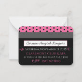 VIPピンクのストライプ写真クレジットカード招待状 ノートカード (裏面)