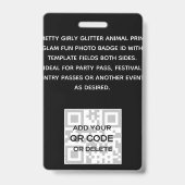 VIPフォトID -パーティーフェスティバルイベントグリッターGLAMOR バッジ (Back)