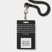 VIPフォトID -パーティーフェスティバルイベントグリッターGLAMOR バッジ (Back with Lanyard)