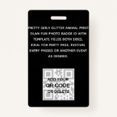 VIPフォトID -パーティーフェスティバルイベントグリッターGLAMOR バッジ (裏面)