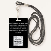 VIPフォトID -パーティーフェスティバルイベントグリッターGLAMOR バッジ (裏面ランヤード)