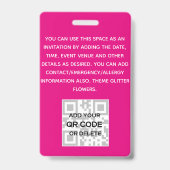 VIPフォトID -パーティー、フェスティバル、イベントグリッターGLAM バッジ (Back)