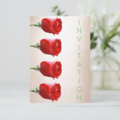 VIPフォーマルバラパープルグリーンアイボリーパール 招待状 (スタンド正面)