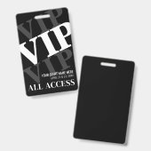 VIPブラックオールアクセスイベント バッジ (正面&裏面)