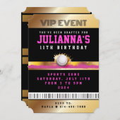 VIPベースボールオールアクセスピンクパスバッジ招待状 招待状 (正面/裏面)