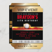 VIPベースボールオールアクセス金ゴールドパスバッジ招待状 招待状 (正面/裏面)