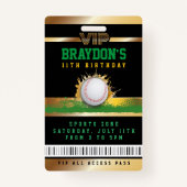 VIPベースボールオールアクセス金ゴールドパスバッジ バッジ (正面)