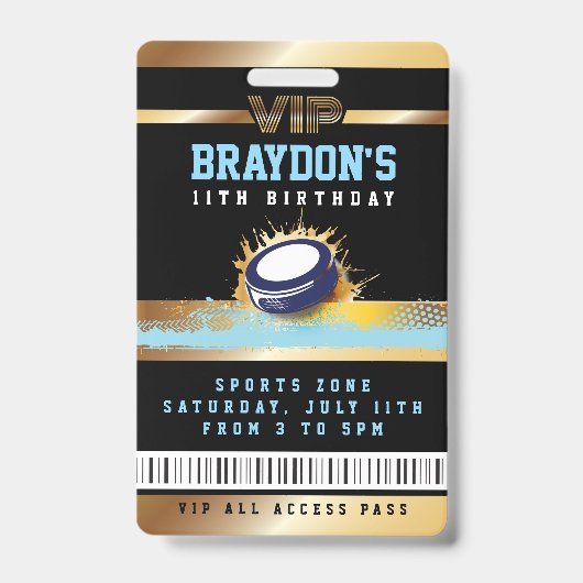 VIPホッケーALL ACCESS金ゴールドパスバッジ バッジ (正面)