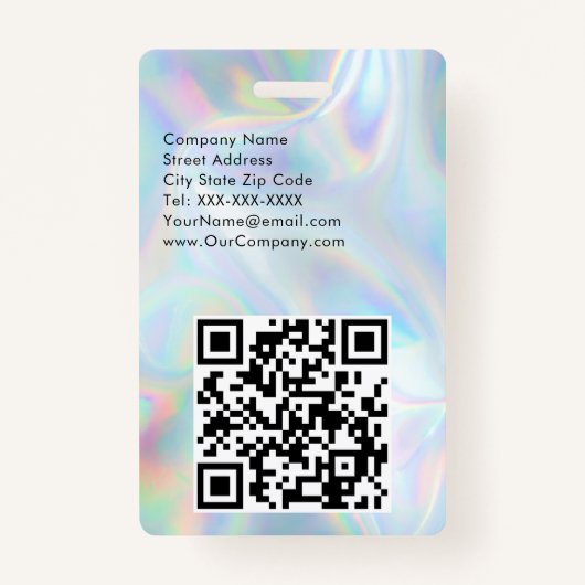 VIPホログラフィック背景シンプルフォント バッジ (裏面)