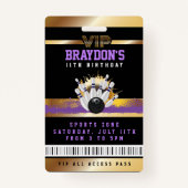 VIPボーリングすべてのアクセス金ゴールドパスバッジ バッジ (正面)