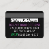 VIPマスカレード誕生日クレジットカード招待状 エンクロージャーカード (裏面)