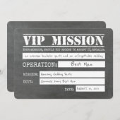 Vipミッションおもしろい花婿介添人案 招待状 (正面/裏面)