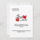 VIPミニマモダンリストパーソナライズ写真結婚の 招待状 (裏面)