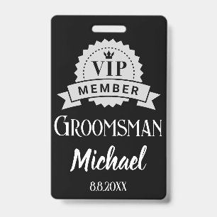 VIPメンバー グルームズマン パーソナライズ ウェディング ブラック バッジ