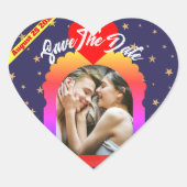 VIPモダンエレガントカスタム写真のステッ結婚カー ハートシール (正面)