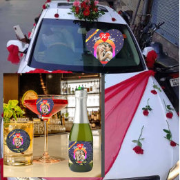 VIPモダンエレガントカスタム写真のステッ結婚カー ハートシール