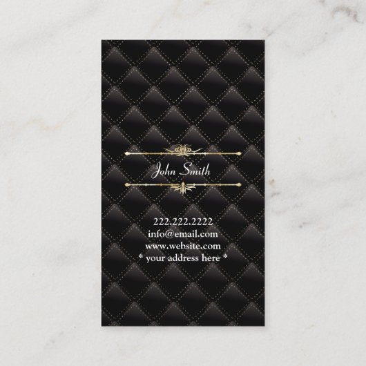 VIPラグジュアリー弁護士ダーク名刺 名刺 (裏面)