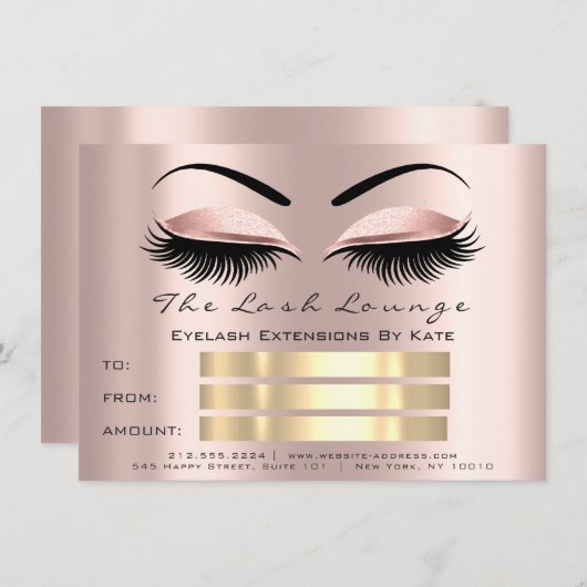 VIPラッシュバラブローメイクアップアーティスト証明書ギフト 招待状 (正面/裏面)