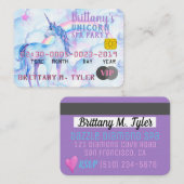 VIPレインボーユニコーンスパパーティの招待状 エンクロージャーカード (正面/裏面)