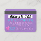 VIPレインボーユニコーンスパパーティの招待状 エンクロージャーカード (裏面)