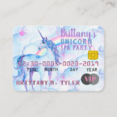 VIPレインボーユニコーンスパパーティの招待状 エンクロージャーカード (正面)