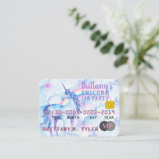 VIPレインボーユニコーンスパパーティの招待状 エンクロージャーカード (スタンド正面)