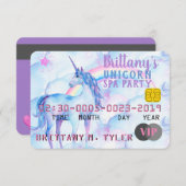 VIPレインボーユニコーンスパ誕生日パーティー 招待状 (正面/裏面)
