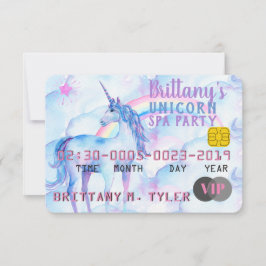 VIPレインボーユニコーンスパ誕生日パーティー 招待状