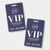 VIPロゴ ネイビーブルー オールアクセス イベント バッジ (正面&裏面)
